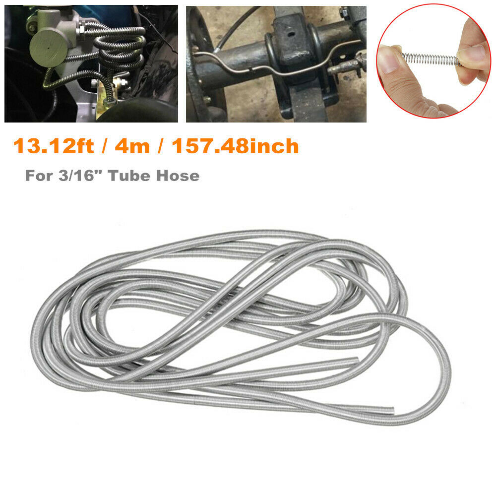 4m Steel Wire Brake Line Protector Gravel Guard Spring Tool For 3/16" Tube Hose