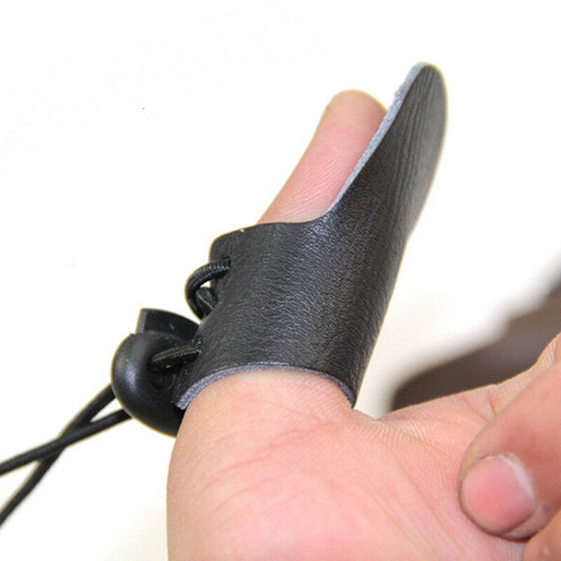 leather 1 finger bow arrow archery hunting shoot glove thumb finger prote.l8