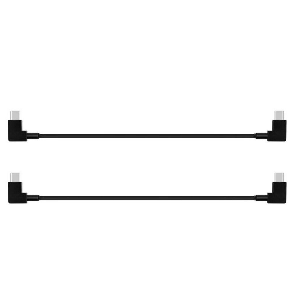 2 Pieces Right Angle USB Type-C Male to Male, Data Sync Extension Cable Short
