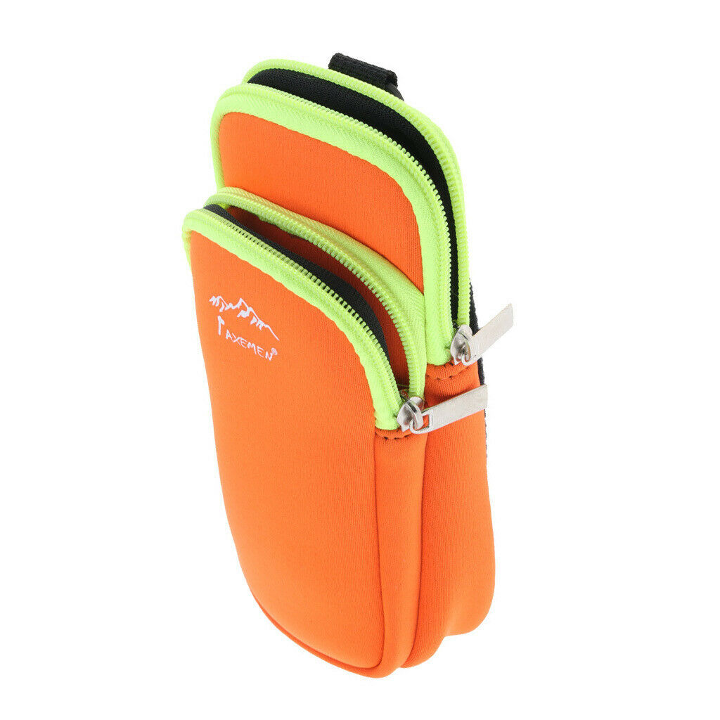 Sports Mobile Phone Interphone Holder Storage Bag Climbing Running Orange