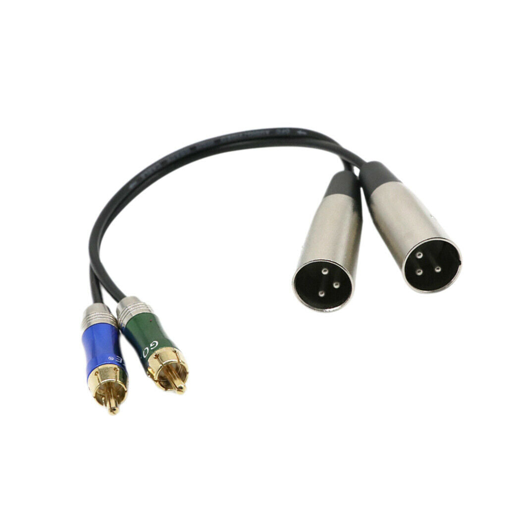 Adapter for two XLR male to two RCA male 2 XLRM to 2 RCA