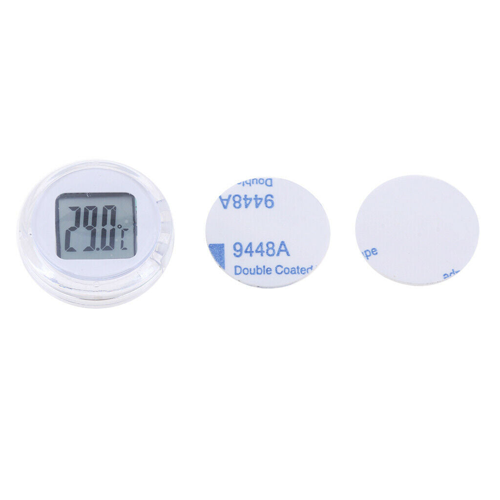 2 Pieces Instruments Waterproof Temperature Gauge for Motorcycle Black+White