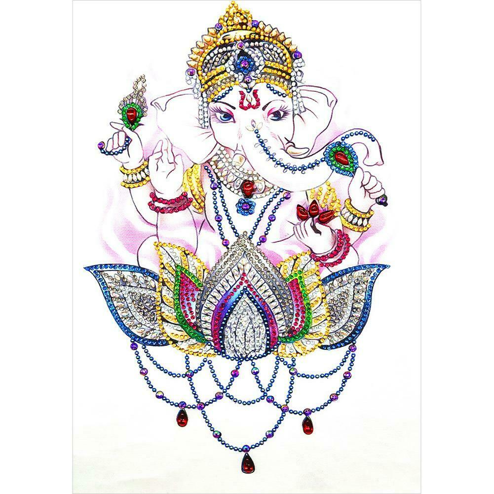 5D DIY Special Shaped Diamond Painting Elephant Trunk Buddha Embroidery Kit @