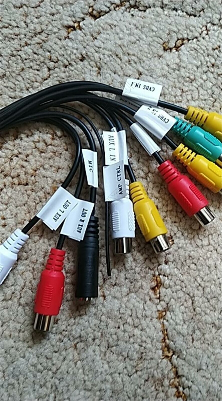 20 Pin Universal Car Stereo Radio RCA Output Wire Aux-in Adapter w/ Microphone