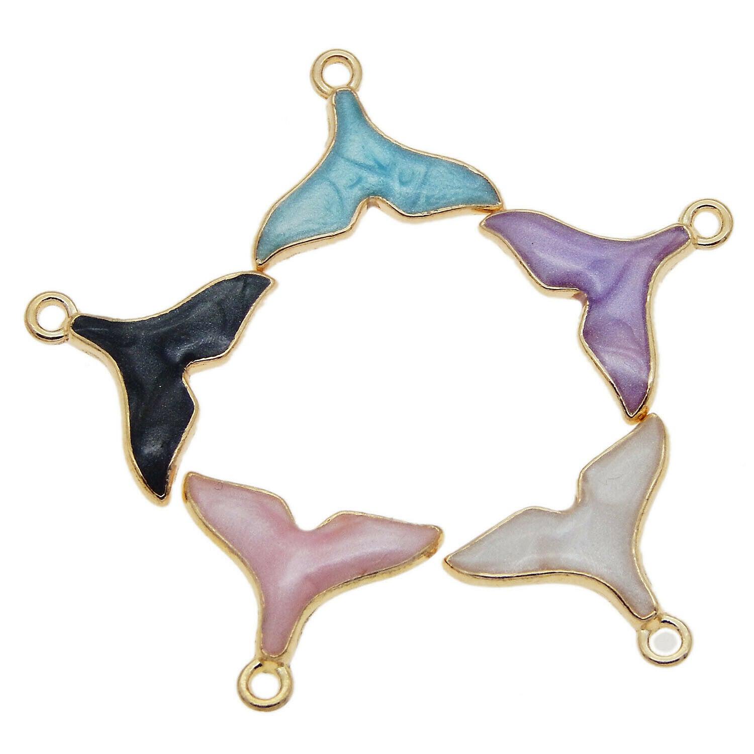Mixed Enamel Alloy Mermaid Tail Pendants Charms Jewelry Accessories 30pcs/lot