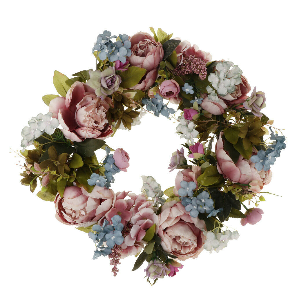 Door Wreath Wall Wreath Decorative Wreath Artificial Flowers Wreath with Roses