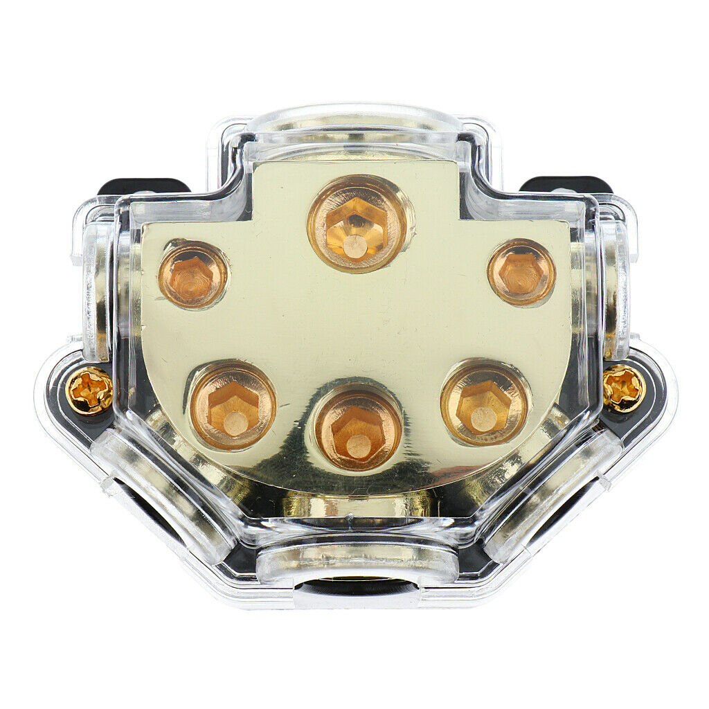 Universal Car Audio 0/2/4GA In to 2 4 8 Out Power Ground Distribution Block
