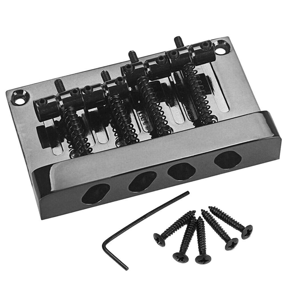 4 STRING ELECTRIC BASS GUITAR BRIDGE Black with Mounting Screws Allen Key