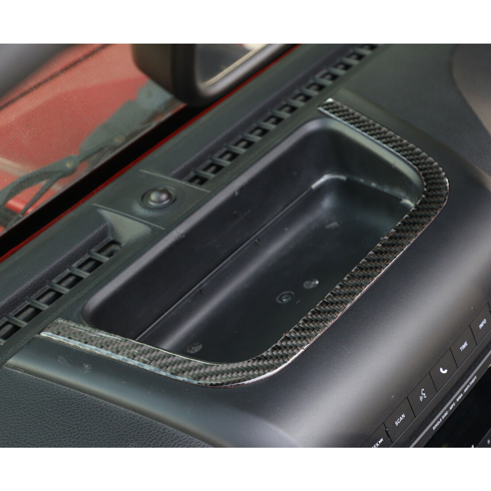 Carbon Fiber Center Control Storage Box Trim For Wrangler JK 2011-2017 A3 CBN CN