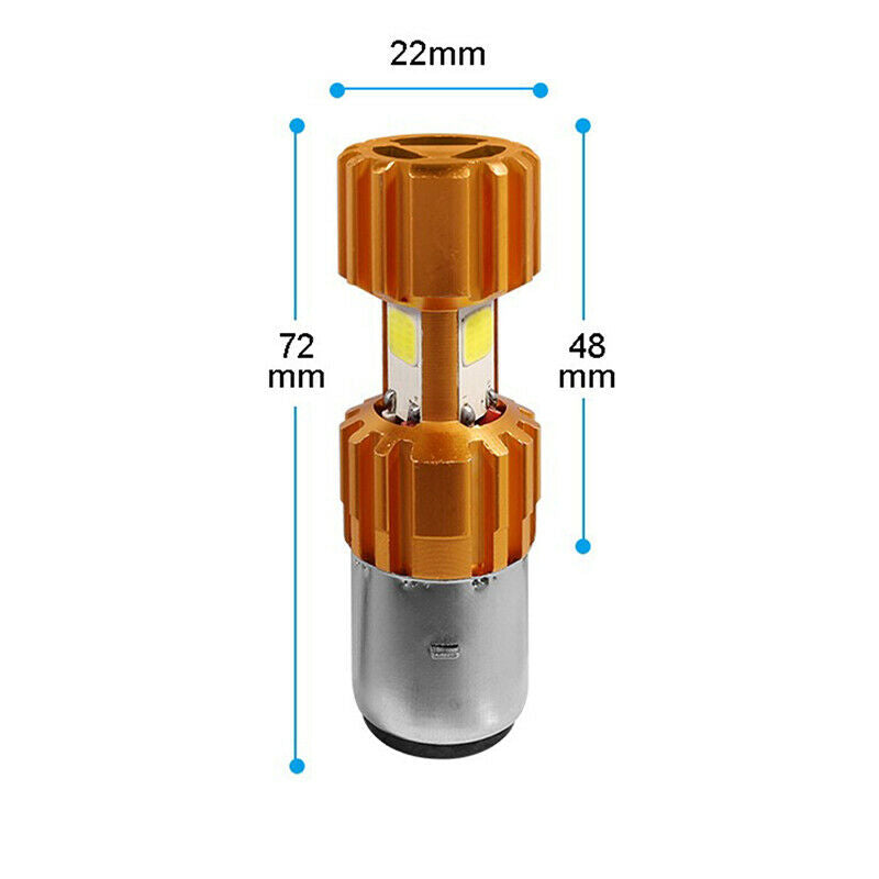 1Pcs H6 BA20D LED Motorcycle Headlight 2000LM 3COB Moto Bulb MotorBike Sc.l8