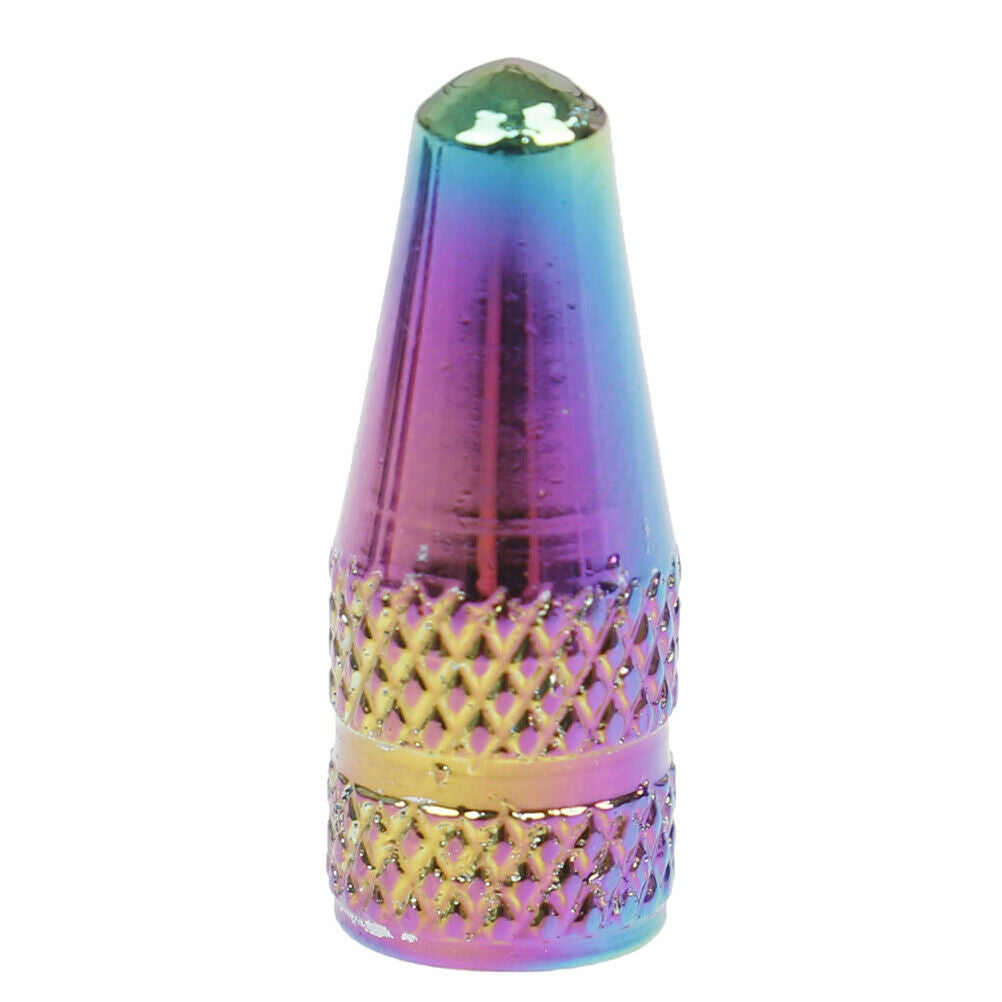 5Pcs Rainbow Bicycle Tire Valve Cap Tyre Valve Stem Aluminum Alloy Dust CoveE FG