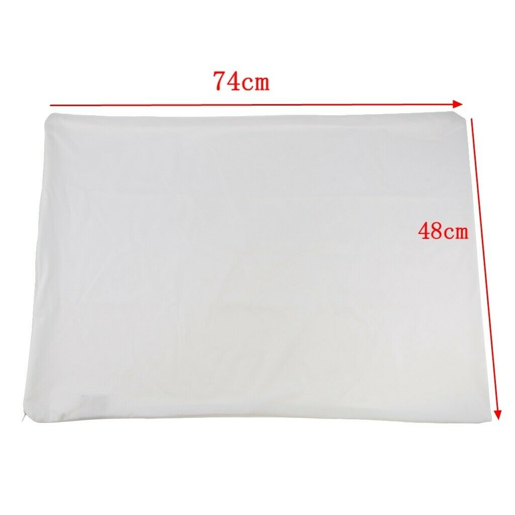 Waterproof Mite-proof Luxury Silky Pillowcases Zipper - White - 48x74cm