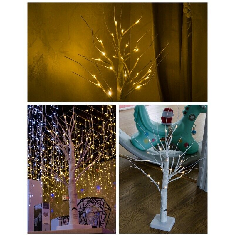 White Birch Tree Lights 24 Inches Suitable for Family Wedding Holiday BirtayR6K9