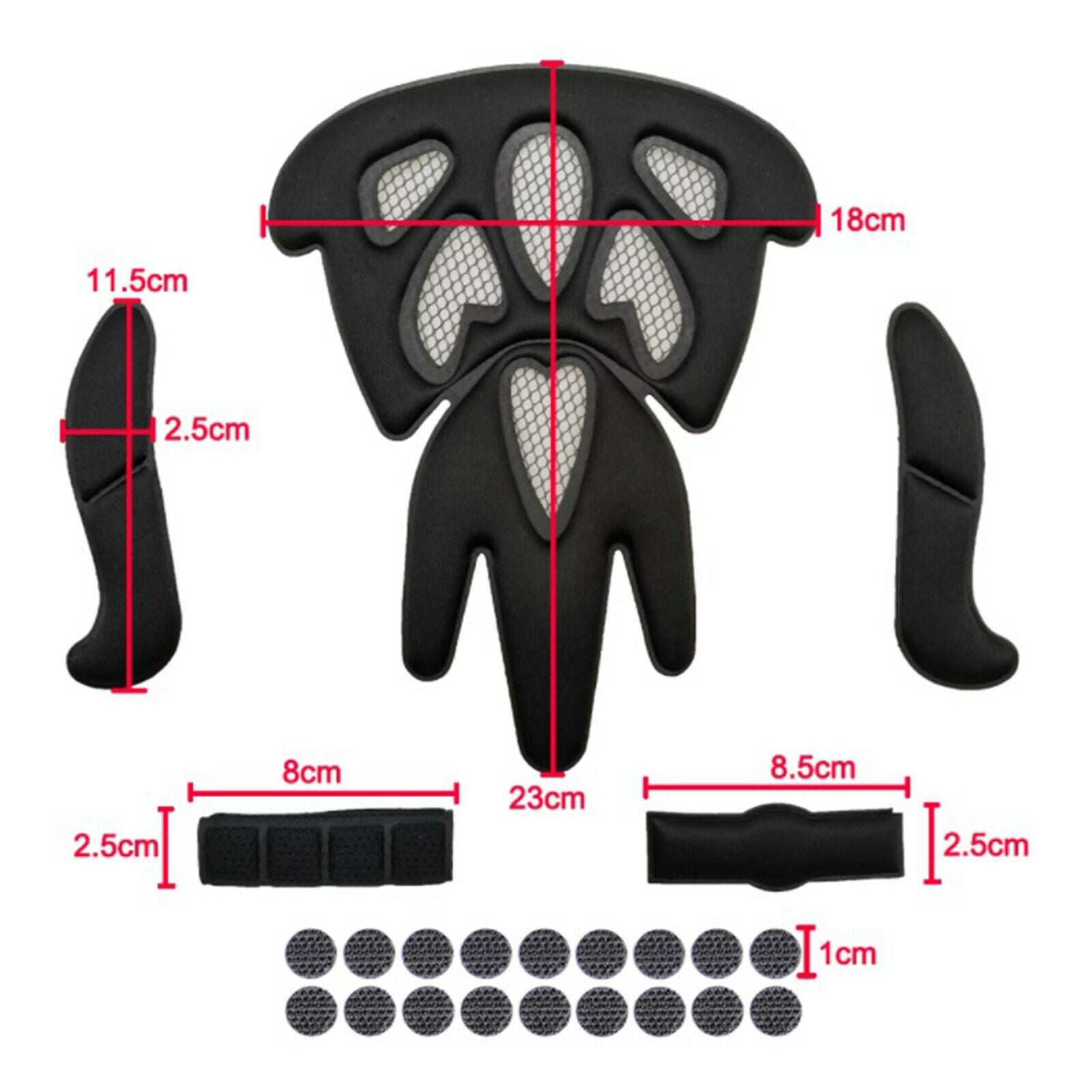 2X Cycling Protection Pad Helmet Inner Padding Kit Foam Sponge Pads Flame Shape