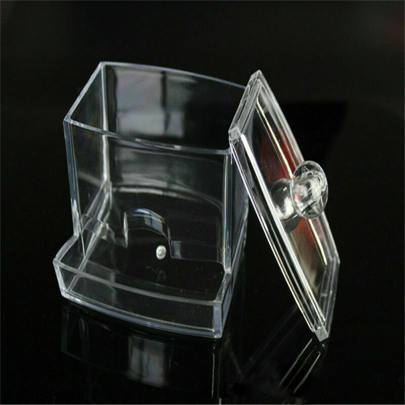 Clear Acrylic Q-tip Makeup Storage Cotton Swab Holder Box Cosmetic Organizers