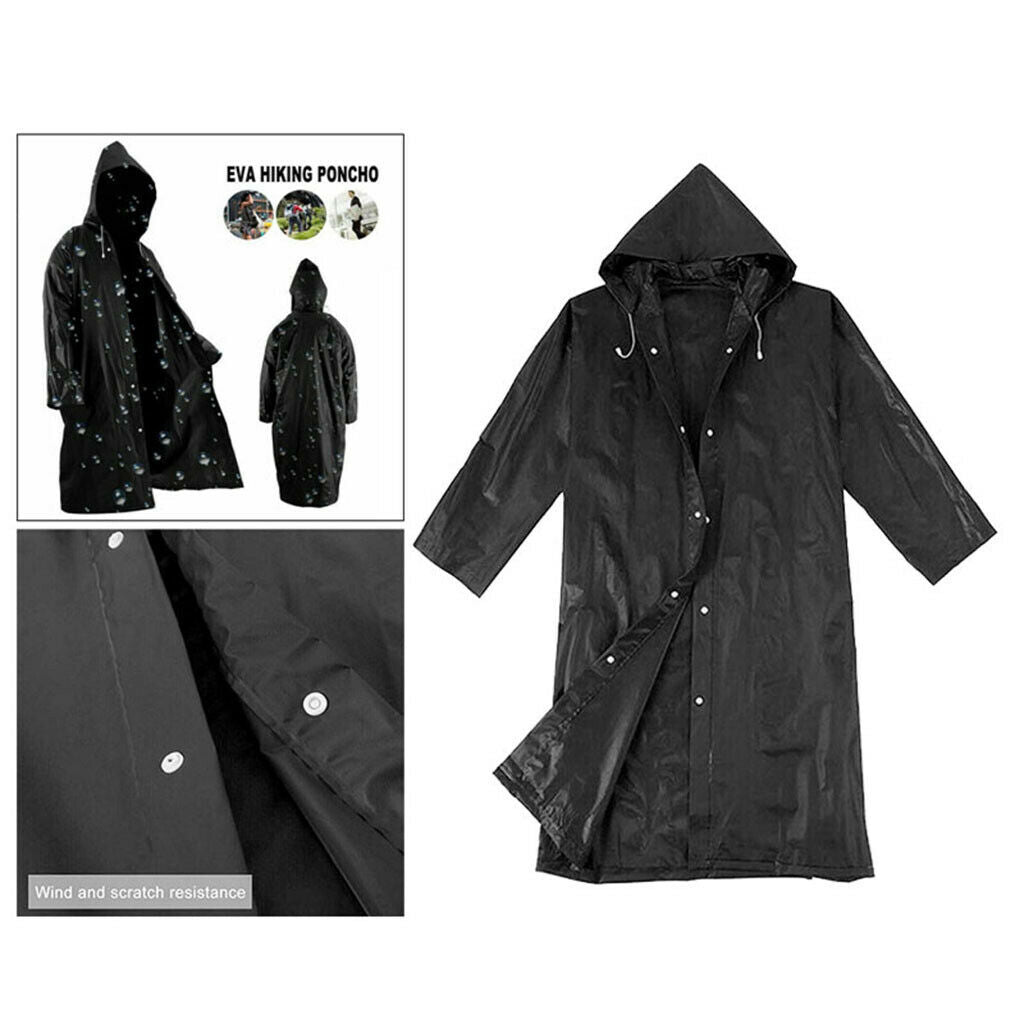 Raincoat Waterproof Hooded Rain Coat Cover Womens Mens Rainwear Poncho Jackets