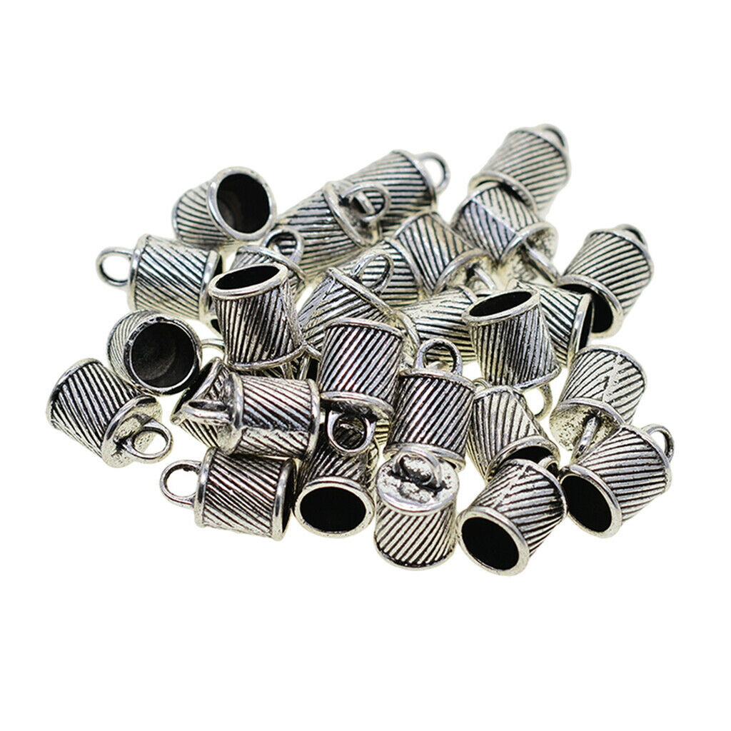 30pcs Bell Shape Leather Cord End   Stopper Bracelet Necklace Findings 8mm