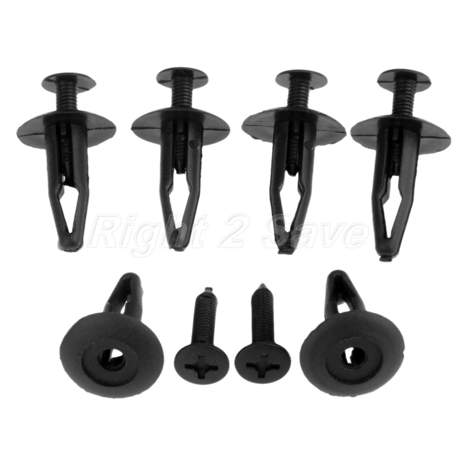 50 X Plastic Car Autto Black Fasteners Rivets trim panels for fender bumper door