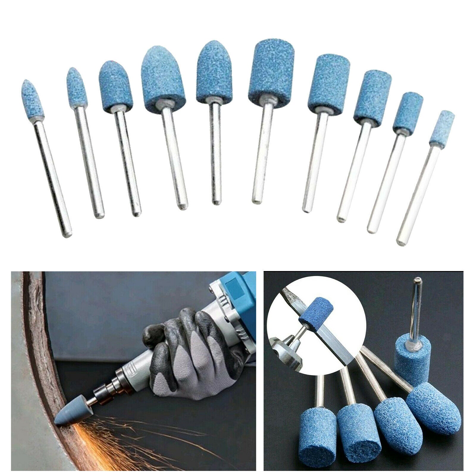 10x 4-10mm Stone Grinding Rotary Die Grinder for Metal Drilling Grinding