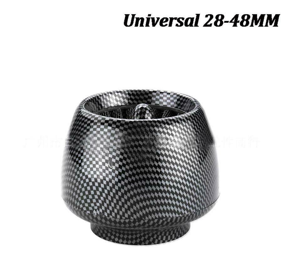 2x Straight Motorcycle Air Intake Filter Pod 28-48mm w/ Clamp Carbon Fiber Look
