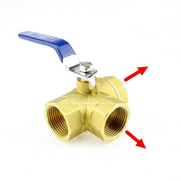 1" Brass 3 Way Ball Valve Full L-Port FemaleThread for Water, Oil, Gas New