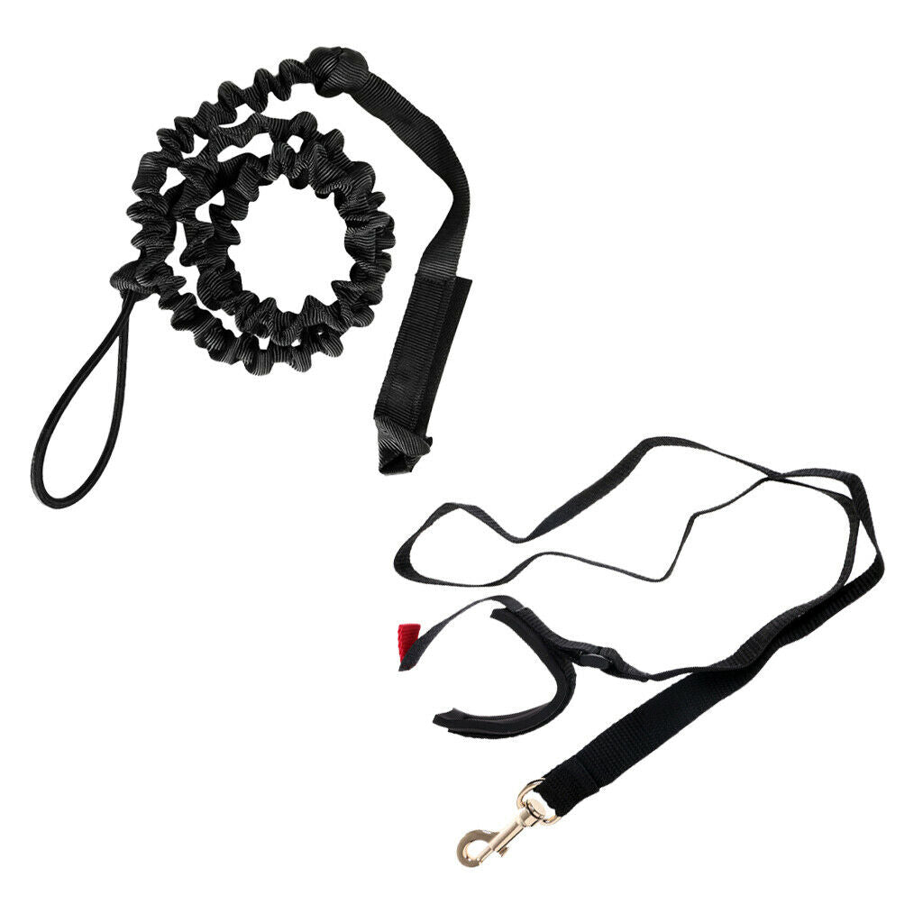 2x 2m Bungee Cord & 1m Webbing Kayak Paddle Leash For Sea Kayaking Paddling
