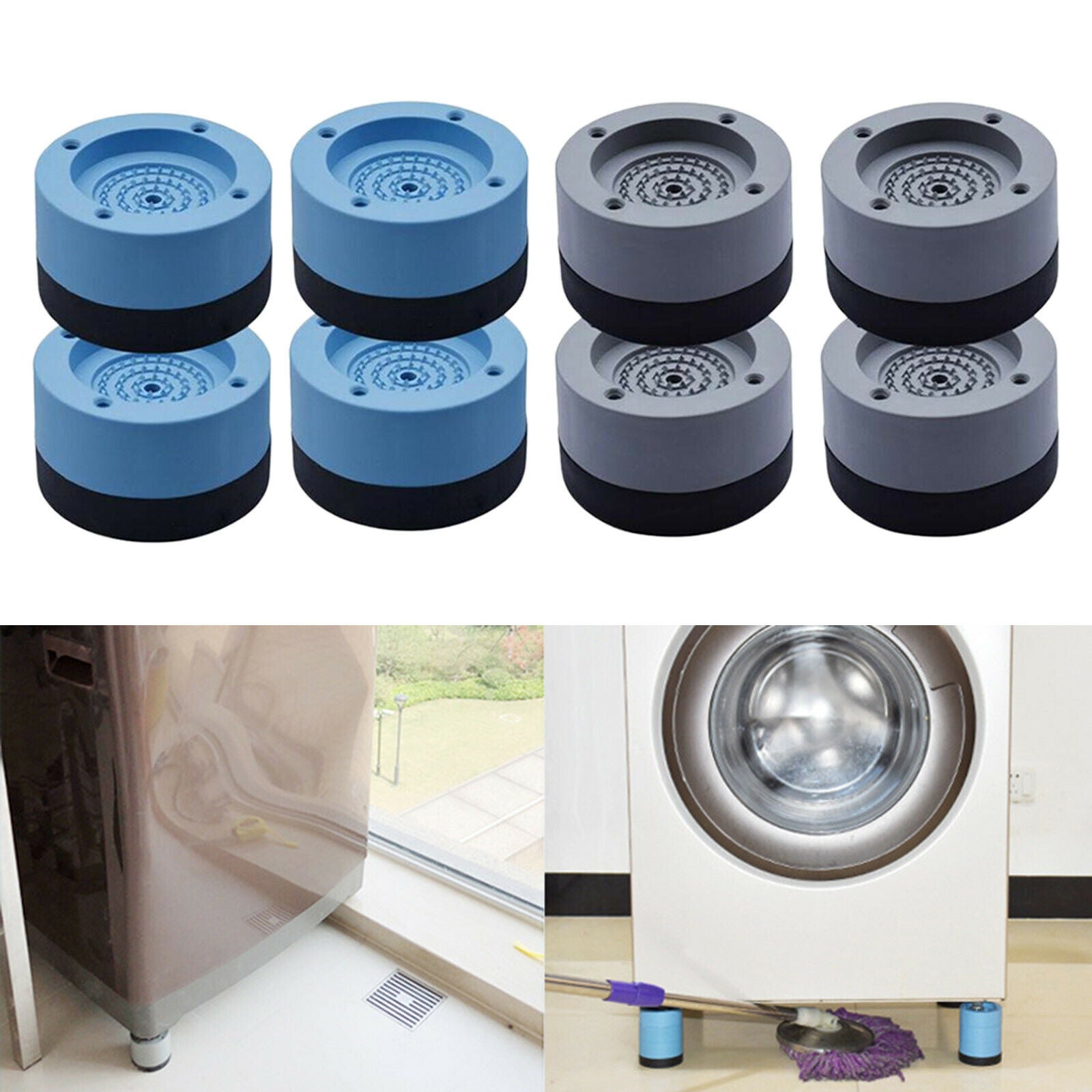 8Pcs Anti Vibration Pads Washer Dryer Machines Reduce Noise Walking 3.5cm