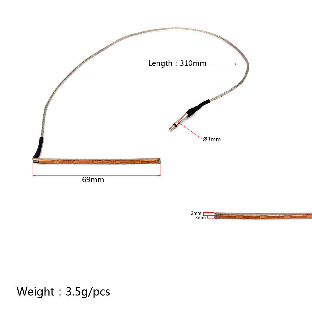 Flexible Piezoelectric Cable under The Piezoelectric Pickup for 6-String