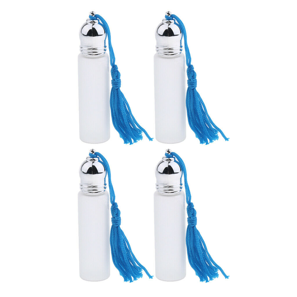 4pcs 10ml Empty Glass Essential Roller Bottles with Roller Balls for Perfumes