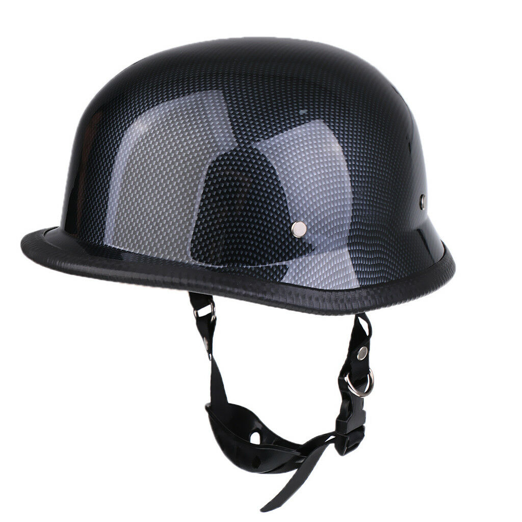 Motorcycle Street Bike Cruiser UV Half Open Helmet -Carbon Fiber Look XL