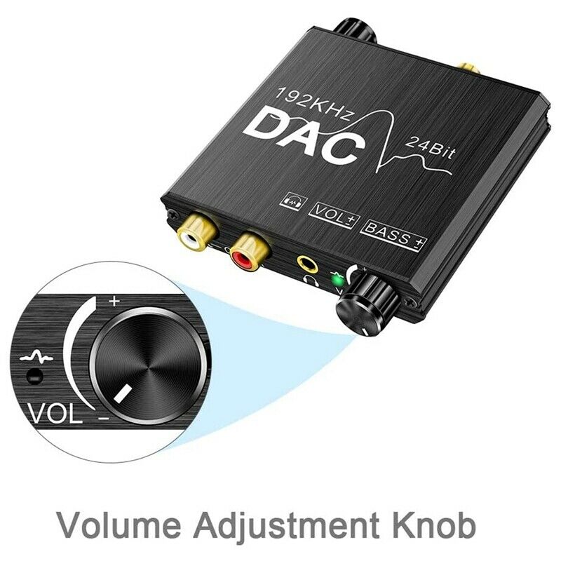 192KHz Digital to Analog Audio Converter with Bass and Volume Control, SPDIFV4T7