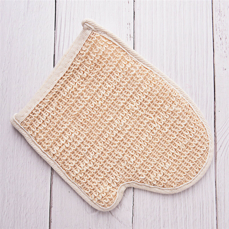 1X exfoliating bath glove natural sisal shower sponge cleansing body scrub.l8