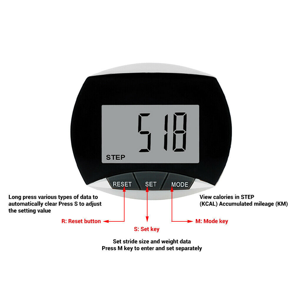 Counter with Belt Clip Multi-functional Pedometer LCD Display Exercise Accessory