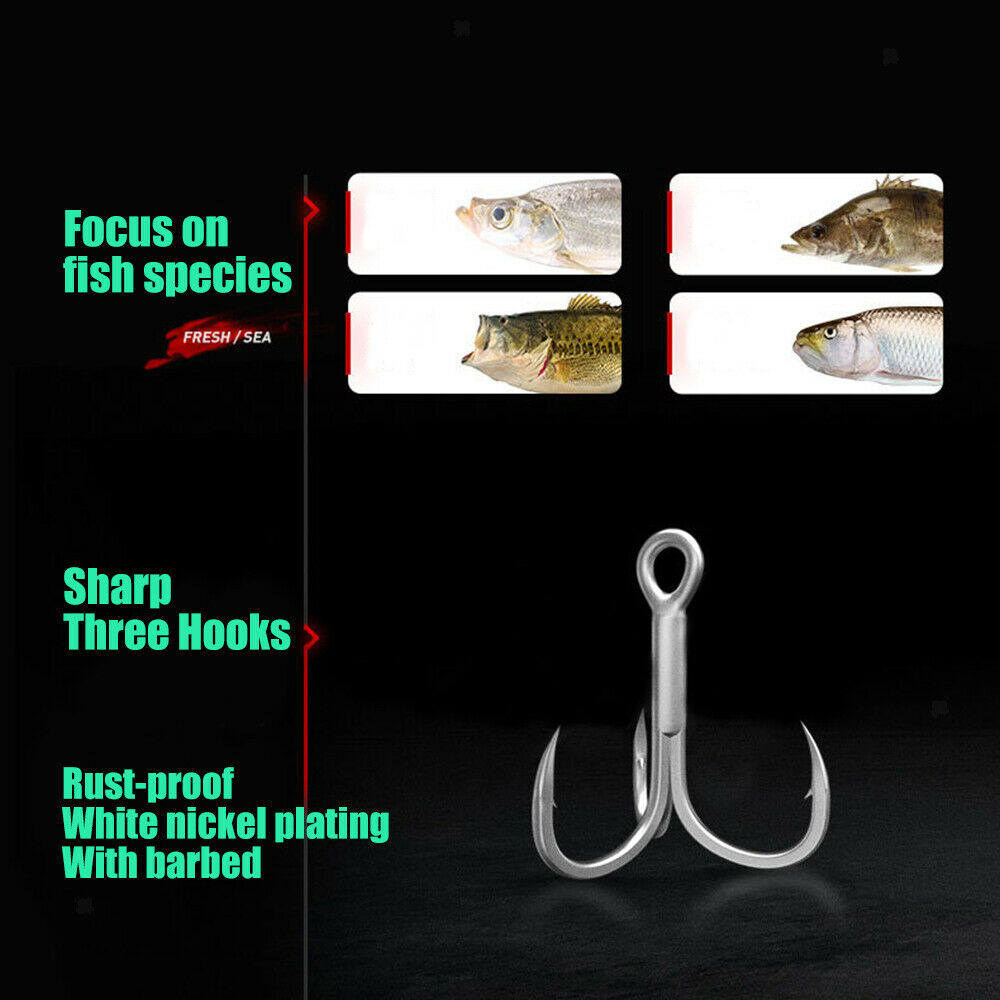 Pack of 4 Fish Lures Bass Funny Tackle Hooks  Metal