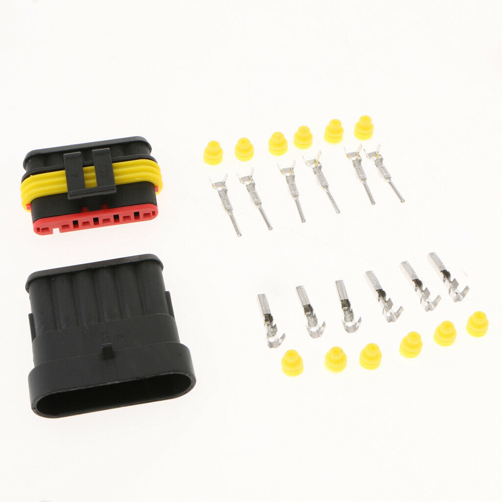 3pcs Car Auto Sealed Waterproof Electrical Wire Connector Plug 6P