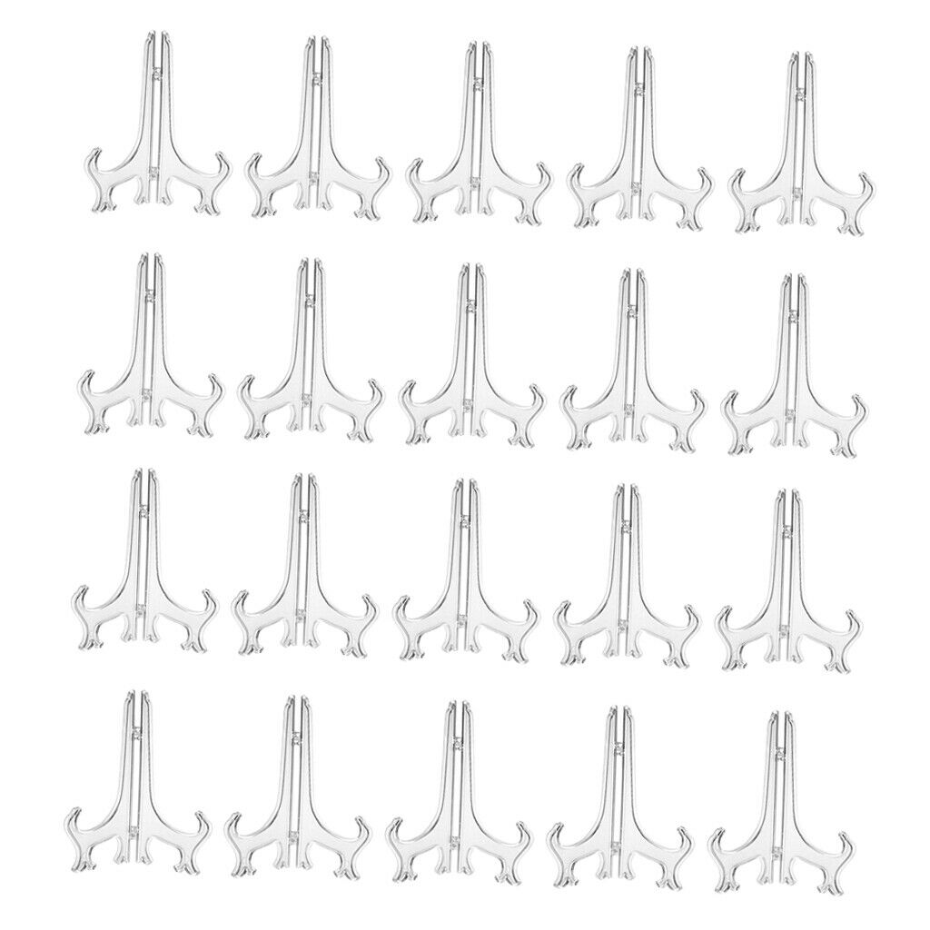 Lot 100 Clear Plastic Easels Stand  To Display Plate Picture 3"