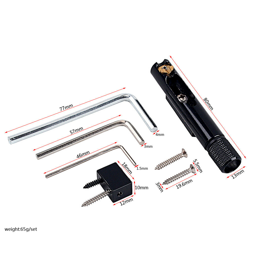 Nickel Black Headless Bass Bridge Set