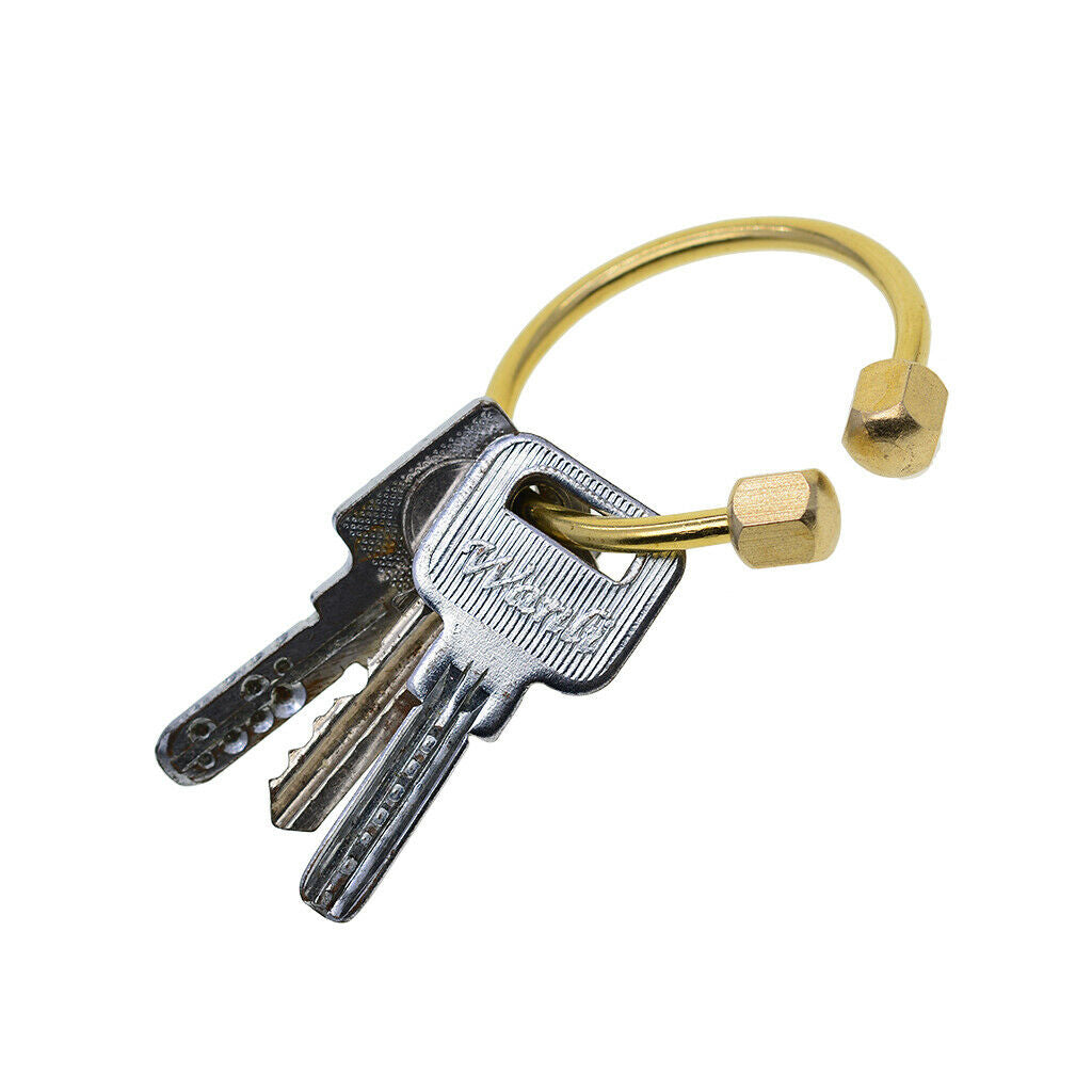 Brass Keychain Ring Key Keyring Circle Quick Link Snap Hook Carabiner Connector