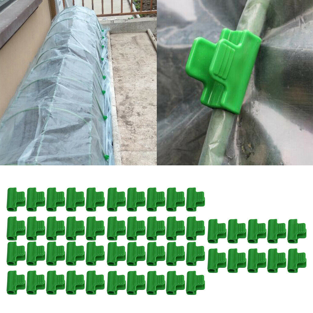 50 Piece Pipe Clamps 11mm/0.43inch Stakes Greenhouse Film Outdoor Garden