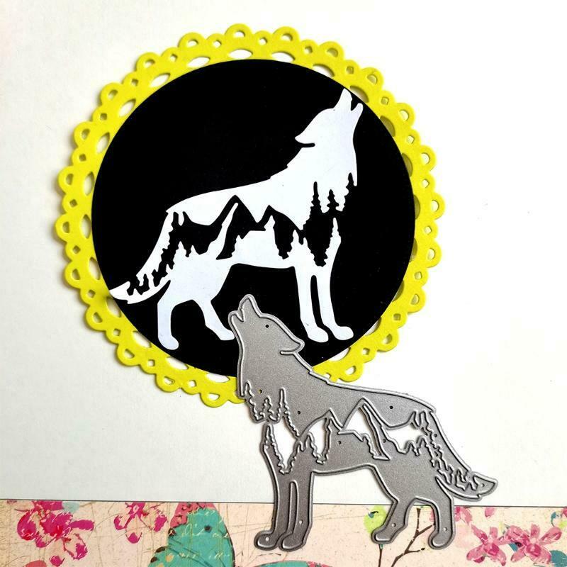 Howling Wolf Carbon Steel Cutting Dies DIY Scrapbooking Photo Album Embossing