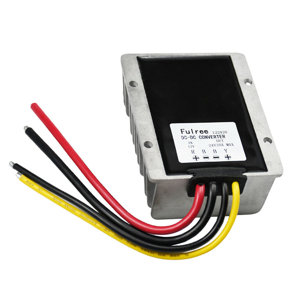 DC-DC 12V Step up 24V 20A 480W Power Adapter With Alloy Overheat Protection