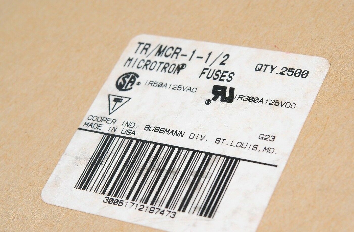 10pcs - BUSSMANN 1.5A (1A5) 125V TR/MCR-1-1/2 MICROTRON FUSE - AXIAL
