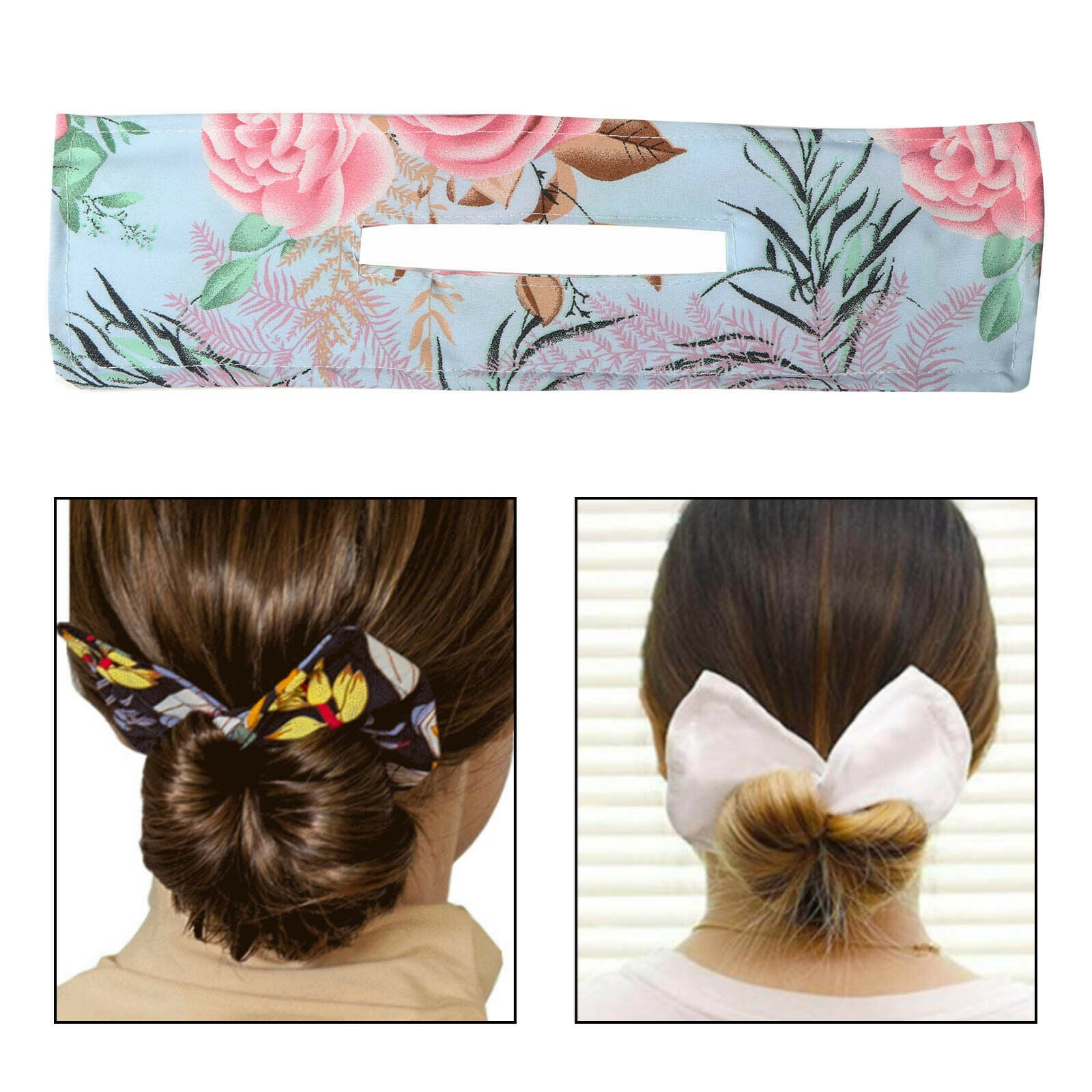 Women Deft Bun Fashion Print Hair Bands Rope Wire Headband Maker DIY G