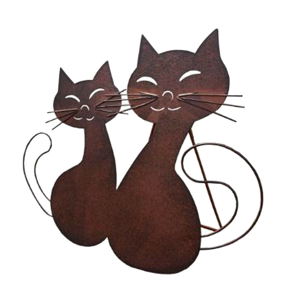 Iron Art Cat Metal Sculpture Spring Handicraft Crafting Furnishing Craft for