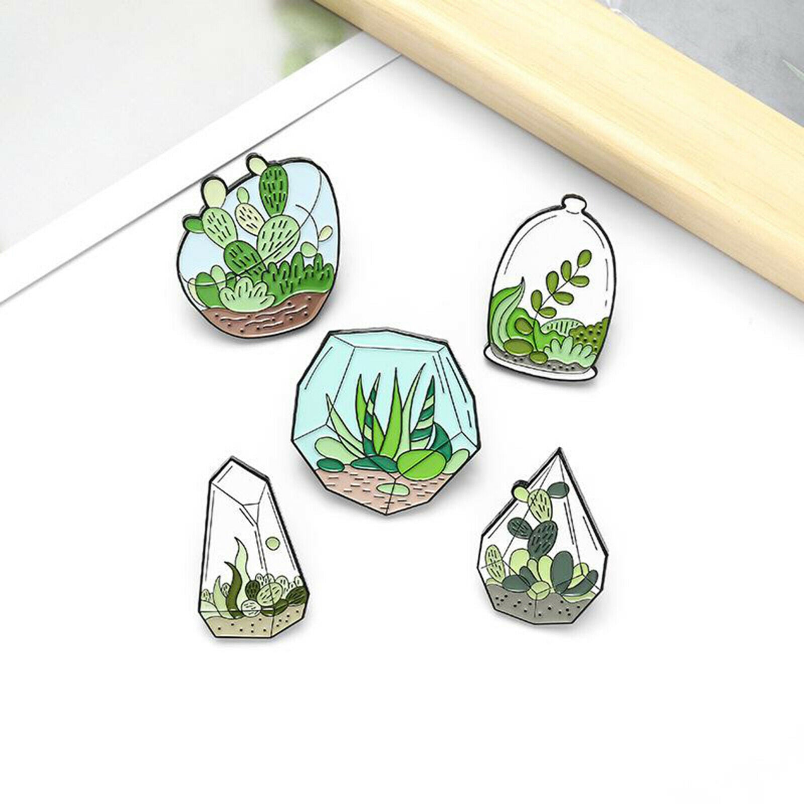 5pcs/set Novelty Brooch Pins Sweater Shawl Shirts Dresses Plant Potted Type