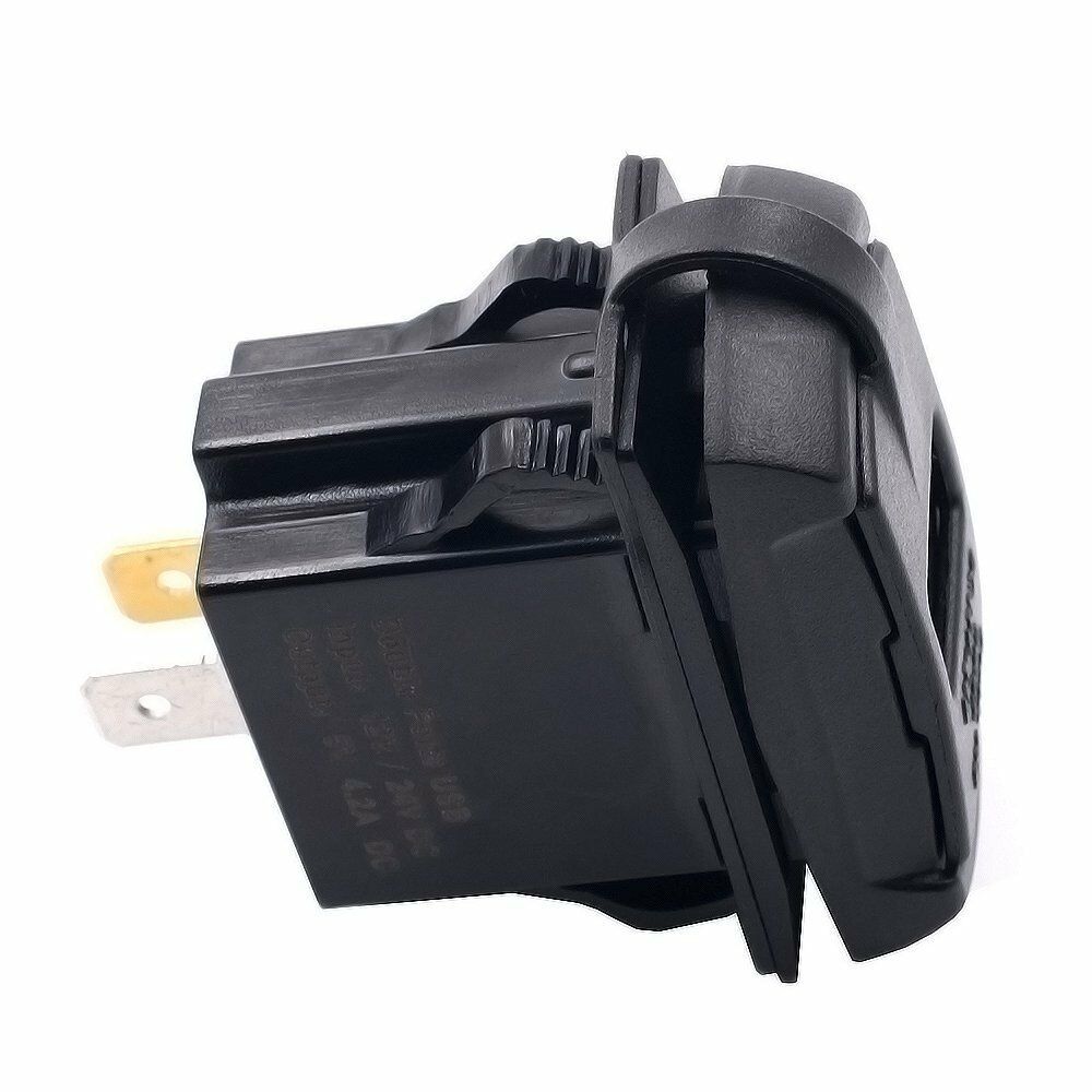 Useful Auto Boat Car SUV Backlit Rocker Switch 12V-24V Dual Blue LED USB Charger