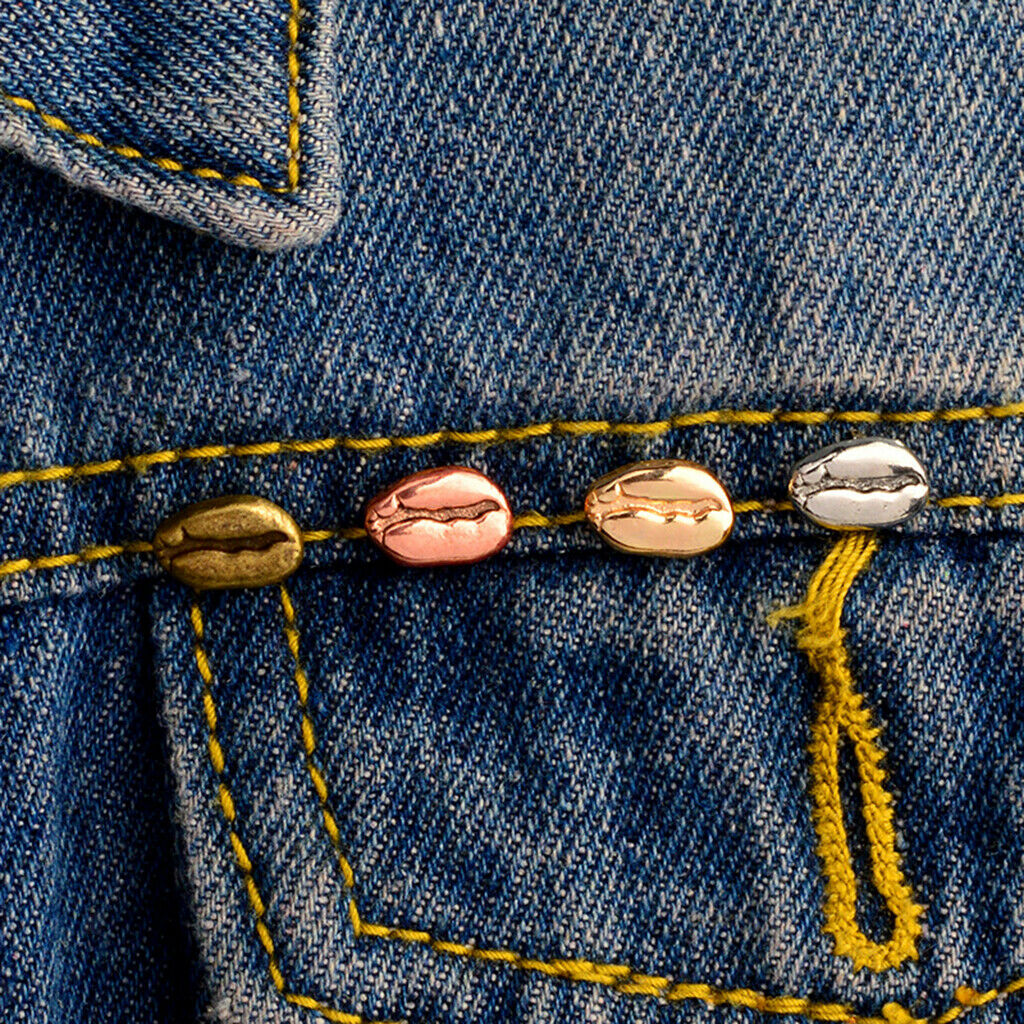 4 pcs Coffee Beans Shaped Pins Brooch Collar Lapel Pin