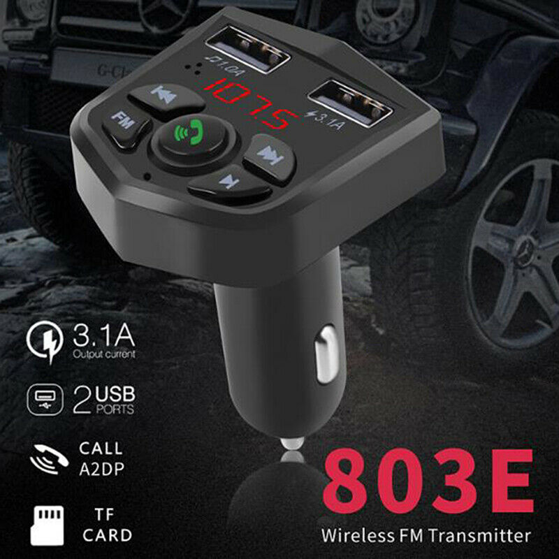 Car Kit Bluetooth 5.0 Handsfree Wireless FM Transmitter LCD MP3 Player USB C Ad