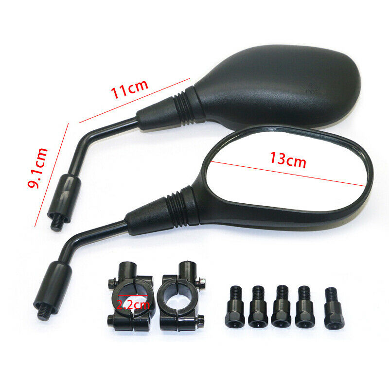 2X Rearview Side Mirror 8mm Handlebar for Motorcycle Scooter Moped ATV Dirt Bike