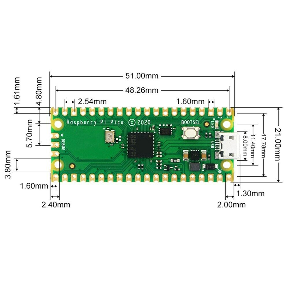Microcontroller Board RP2040 Dualcore processor Fit for Raspberry Pi 4B Pico CA